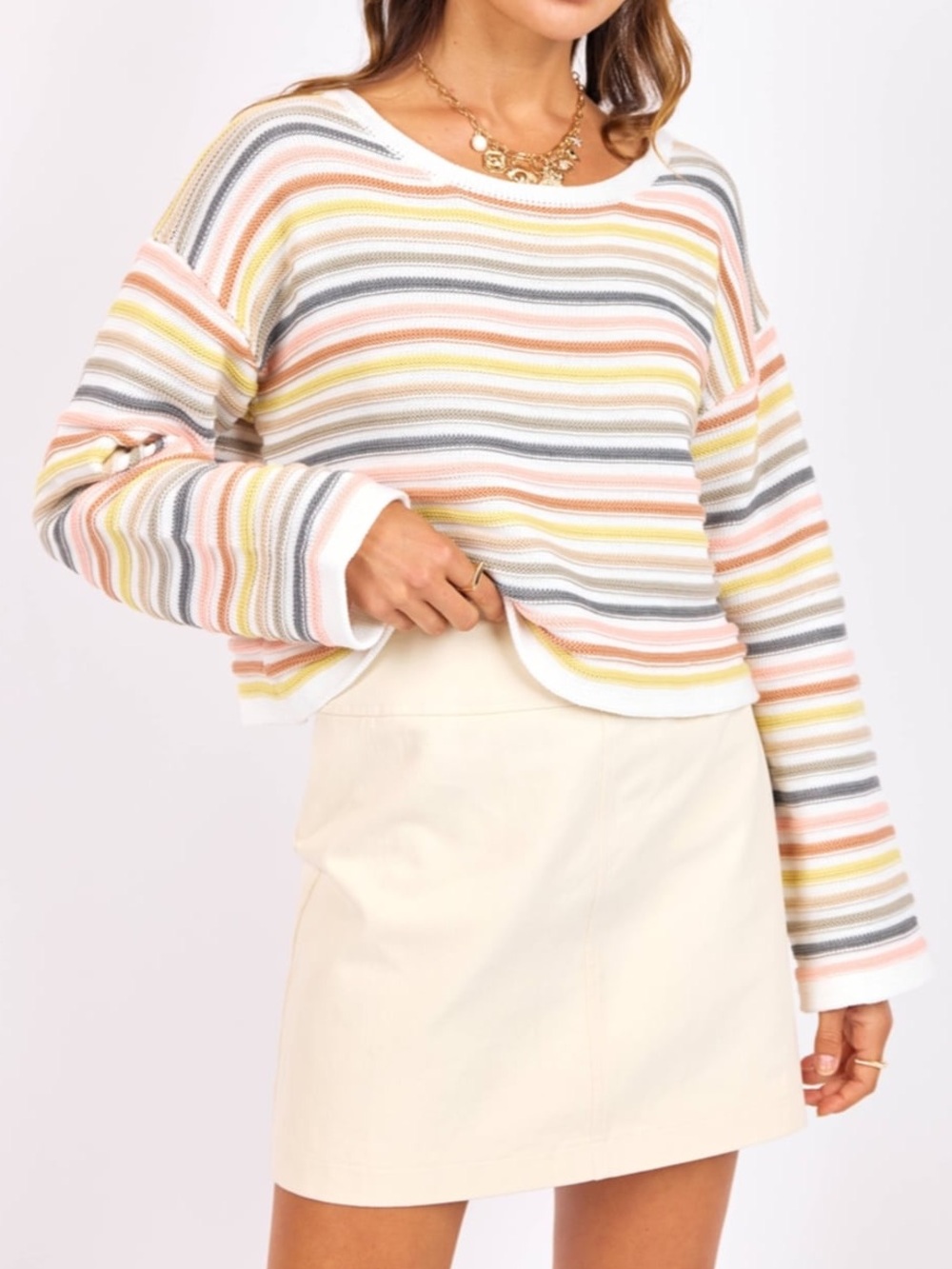 NWOT Sage the Label Abigail Stripe Sweater Size Small